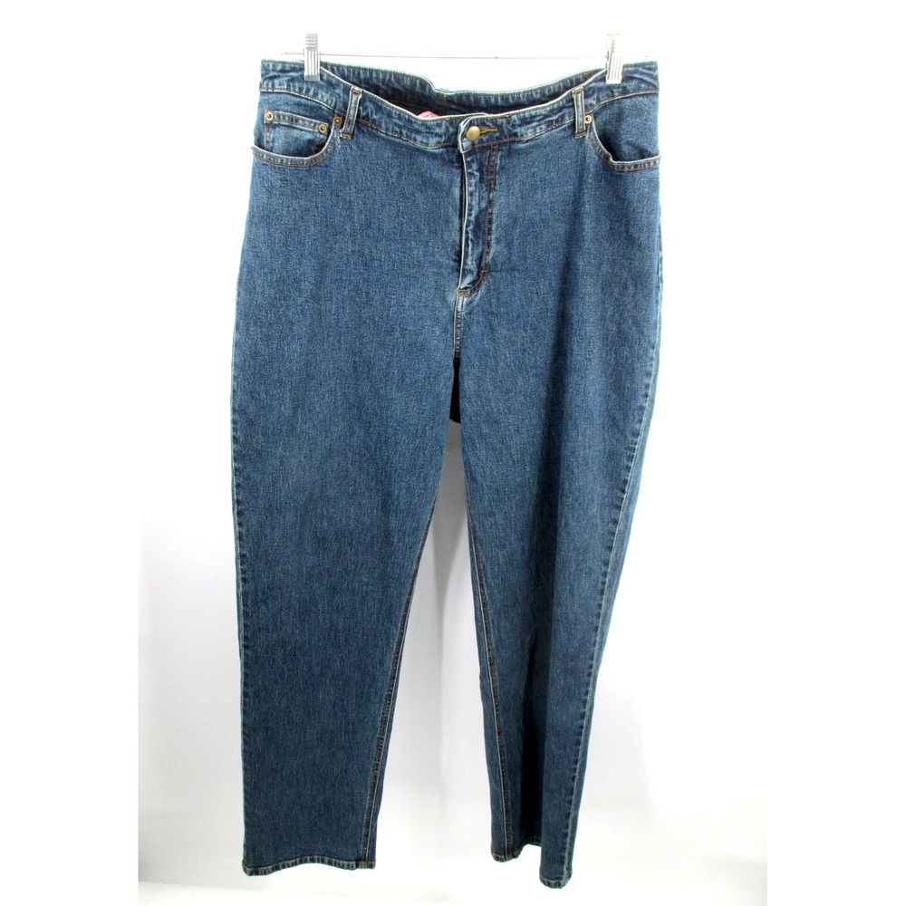 Shear Shapewear Women 20W Blue Denim High Rise Straight Jeans Slimming Stretch